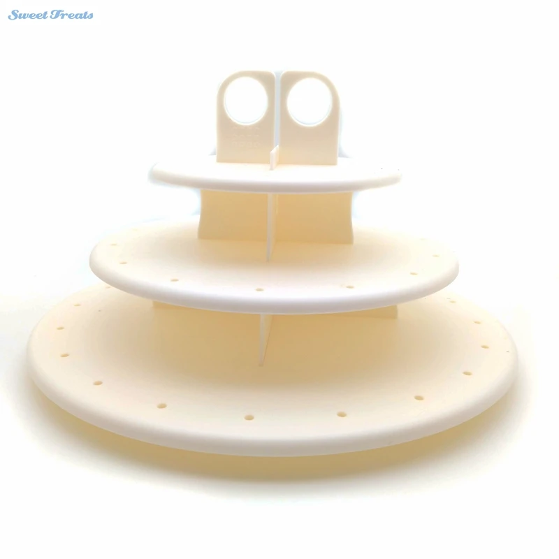 Подсластители 3 уровня круглый белый торт поп-стенд, вмещает 40 торт выскакивает вмещает до 42 торт выскакивает или 21 кексы