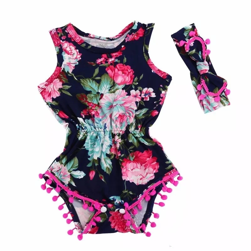 Vestido del bebé del verano algodón bebé mamelucos bebé recién nacido Ropa flor Bebé Ropa Roupas Bebe infantil Jumpsuits