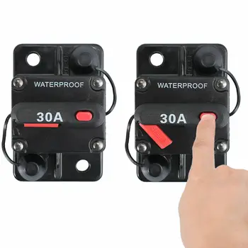 

30A 50A 60A 100A 150A Car Audio Fuses Inline Circuit Breaker Fuse Waterproof IP67 for 12V 42V Protection Boat Truck