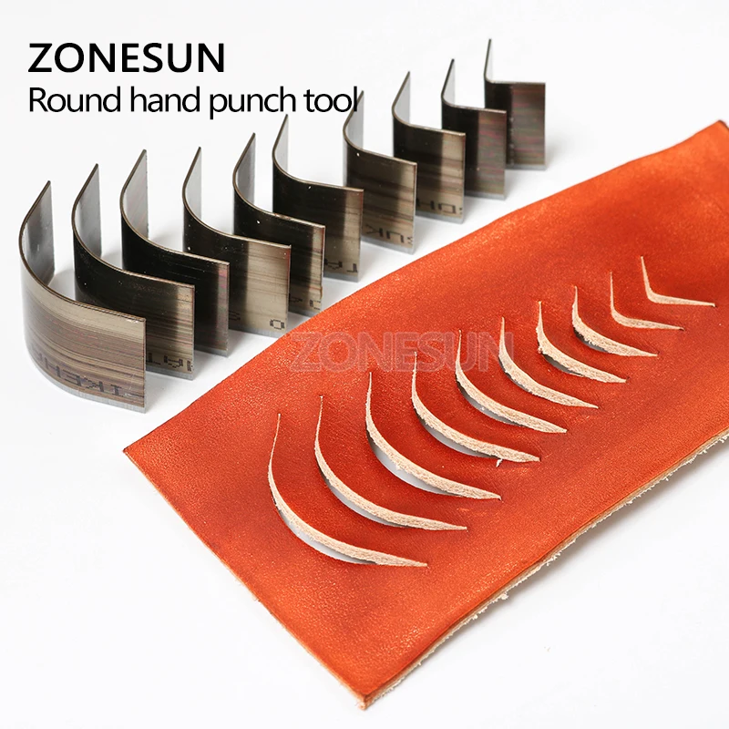 ZONESUN 10 шт./лот кожаный кошелек сумка угловой круглый перфорационный инструмент