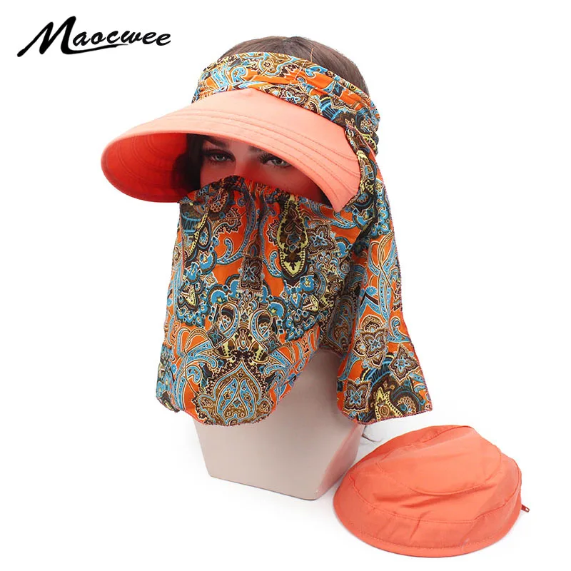New Big Summer Hats For Women Climb Mountain Jungle Hiking Antiuv Visors Cap Covered Face Neck