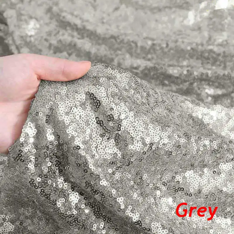 

2Yard Embroidery Sequin Fabric Material Grey Sparkly Fabric Used to Make Clothes Shoes Bags Wedding Partie Event Decor-527