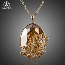 AZORA Cinco Flor Plateó Stellux de Cristal Austriaco Colgante Collar TN0060
