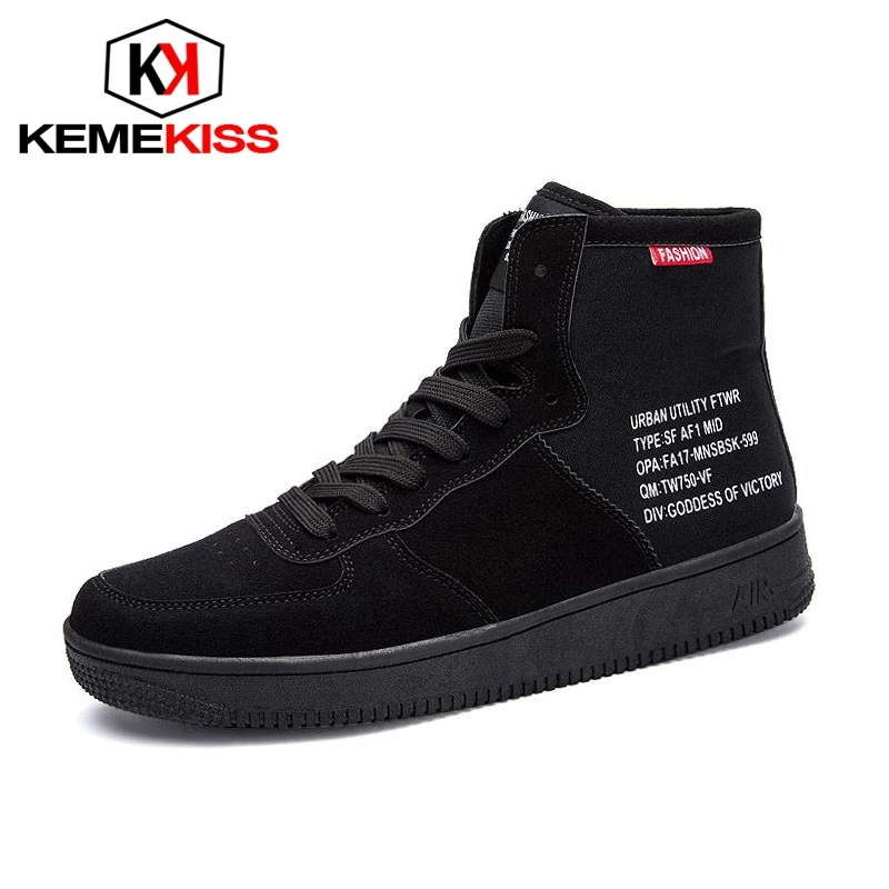 KemeKiss Fashion Men High Top Casual Shoes Lace Up Letter Flats Leisure ...