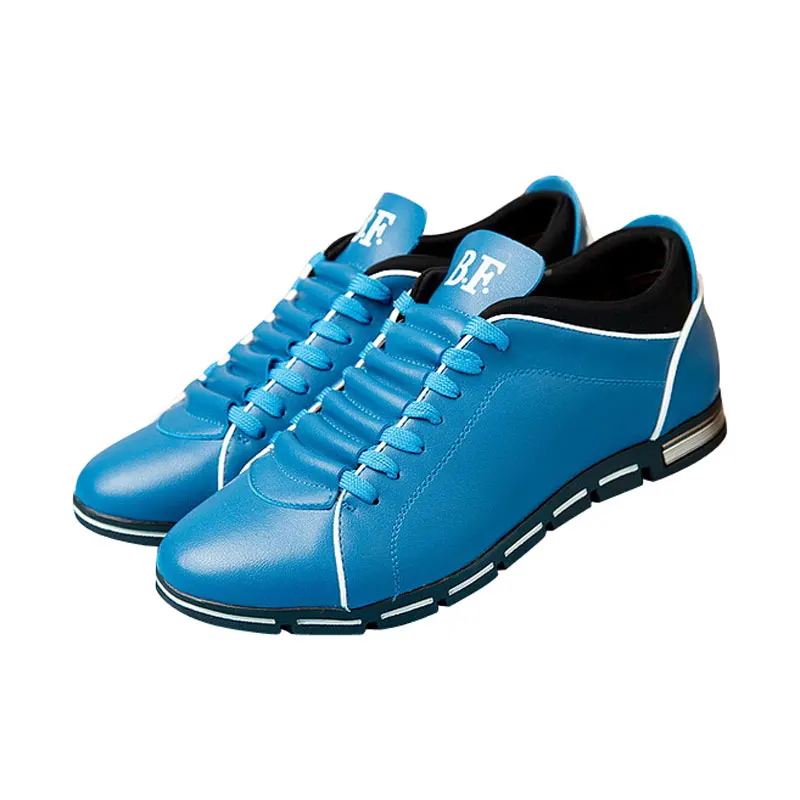 Tangnest/Роскошные брендовые Мужские модельные туфли; повседневная кожаная обувь ручной работы; мужские туфли на плоской подошве в британском стиле на шнуровке; 5 цветов; мужские туфли на плоской подошве; XMR1935 - Цвет: blue