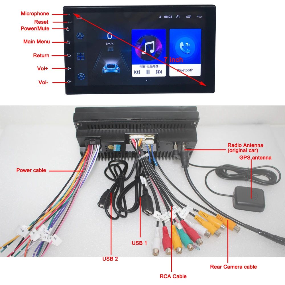 ZHUIHENG 7 &quot2 Din автомобильное радио 4G Wifi 2G ram 32G rom gps Навигация BT FM USB Авто Радио
