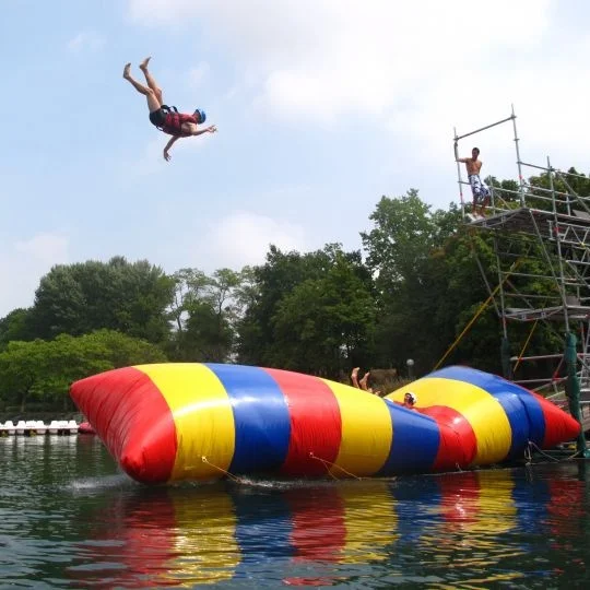 

Hot sale 7x2M inflatable water blob, outdoor Inflatable catapult jumping pillow with factory price