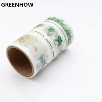 

GREENHOW Free shipping adhesive tape Self-restraint paper tape diy spring snow masking tape 7004
