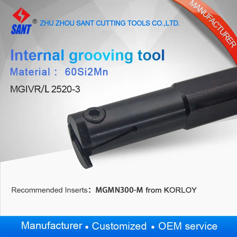 

CNC internal grooving tool matched inserts MGMN300-M grooving tool holder MGIVR2520-3