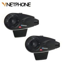 2 pcs * 5 Riders Vnetphone V5 1200 m Bluetooth Capacete Da Motocicleta Intercom Interfone Headset Falam ao mesmo tempo Sem Fio conexão