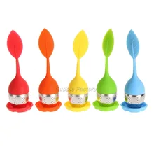 200 шт./лот лист Силиконовое чайное ситечко withe пищевой фильтр для чайных пакетиков креативный 304 чайное ситечко из нержавеющей стали