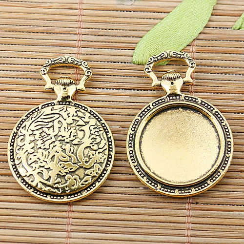 

3-colors mixed at random flower pattern round shaped cabochon settings in 20mm EF2464-2466 6PCS