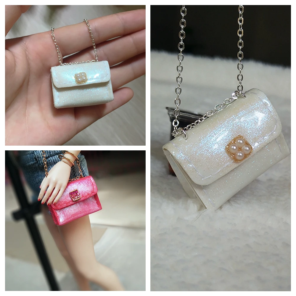 

Bag for dolls 1PCS Fashion Handbag with chain for Blyth, Kurhn , Barbis 1/6 BJD Dolls Accessories Shiny