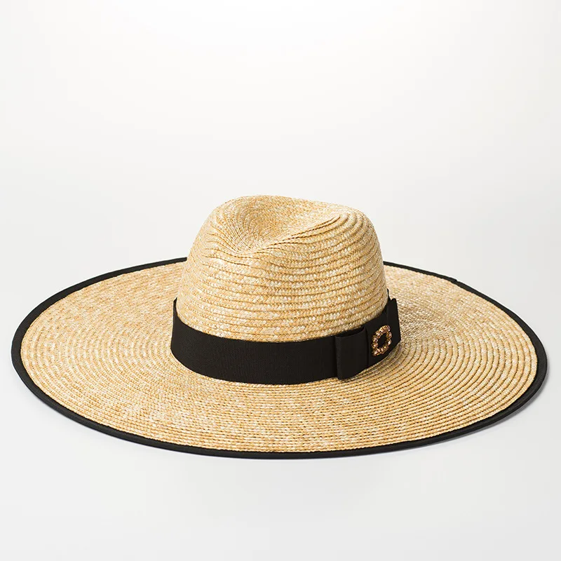 01905-HH7194 ручная работа натуральная Соломенная женская фетровая шляпа Женская Праздничная Панама джазовая Кепка