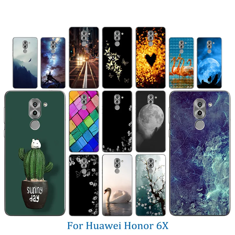 Прозрачные чехлы для телефона Huawei Honor 6X Мягкая силиконовая задняя крышка гримаса