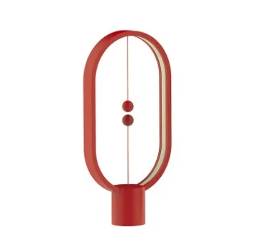 Творческий Интеллектуальный электро-магнитный выключатель светодиодный настольная лампа в форме эллипса Магнитный середины воздушный выключатель питаемые через USB порт DC5V теплый белый ночник - Цвет: Red color