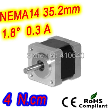 

FREE SHIPPING stepper motor 14HS08-0304S Length 20 mm Nema14 with 1.8 degree 0.3 A 4 N.cm with bipolar and 4 lead wires