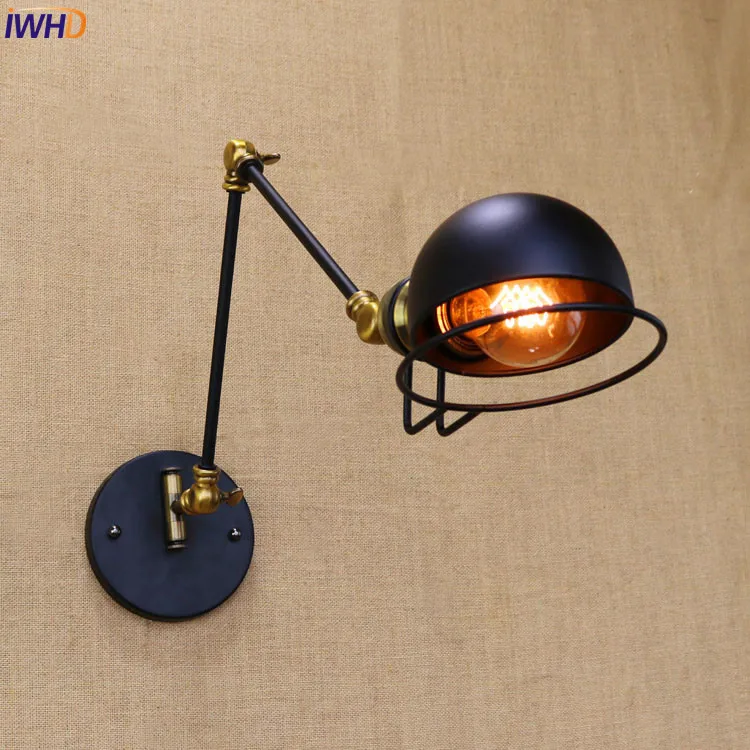 IWHD Arandela Лофт промышленный настенный светильник для дома освещение Wandlamp качели длинные руки настенный светильник Винтаж Lampara pared