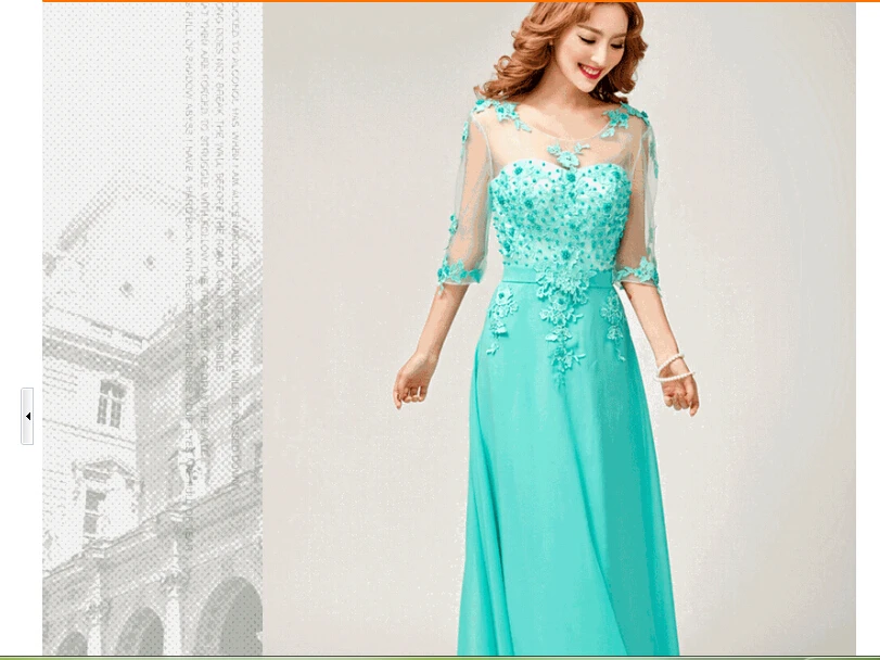 Синее длинное вечернее платье с круглым вырезом Vestido de festa longo Robe de Soiree Abendkleider MW1335