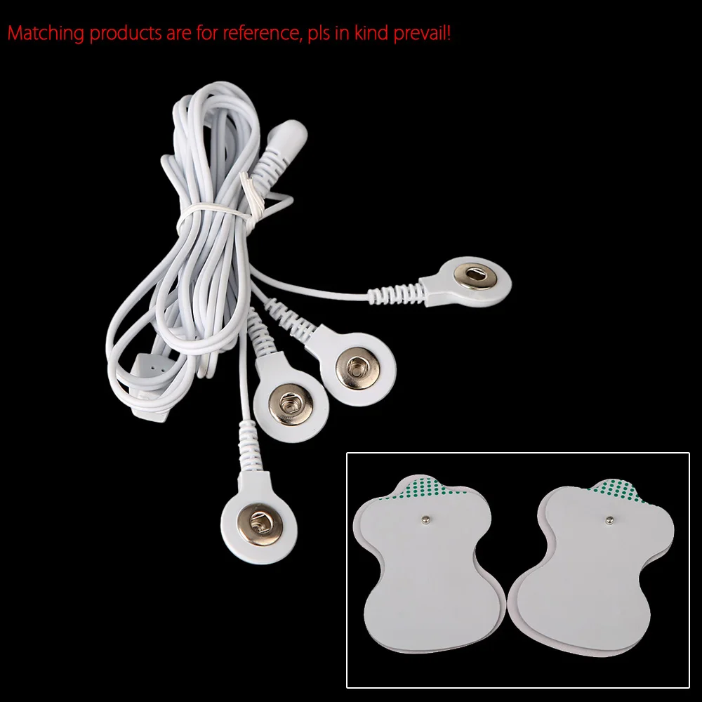 With 4 Buttons Electrode Lead Wires Connecting Cables 2 5mm Plug For