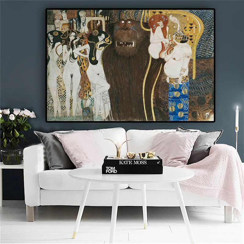Beethoven Frieze от Gustav Klimt картина маслом на холсте плакаты и принты скандинавские
