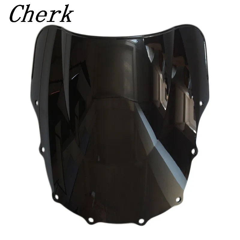 

Motorcycle Black Windshield Windscreen Double Bubble For Kawasaki ZZR400 1993-2007 ZZR600 1993-2004