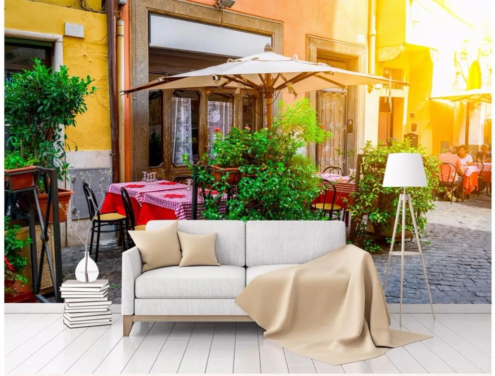 

Custom mural 3d wallpaper photo European romantic town street scenery 3d wall murals wallpaper for living room wall 3 d