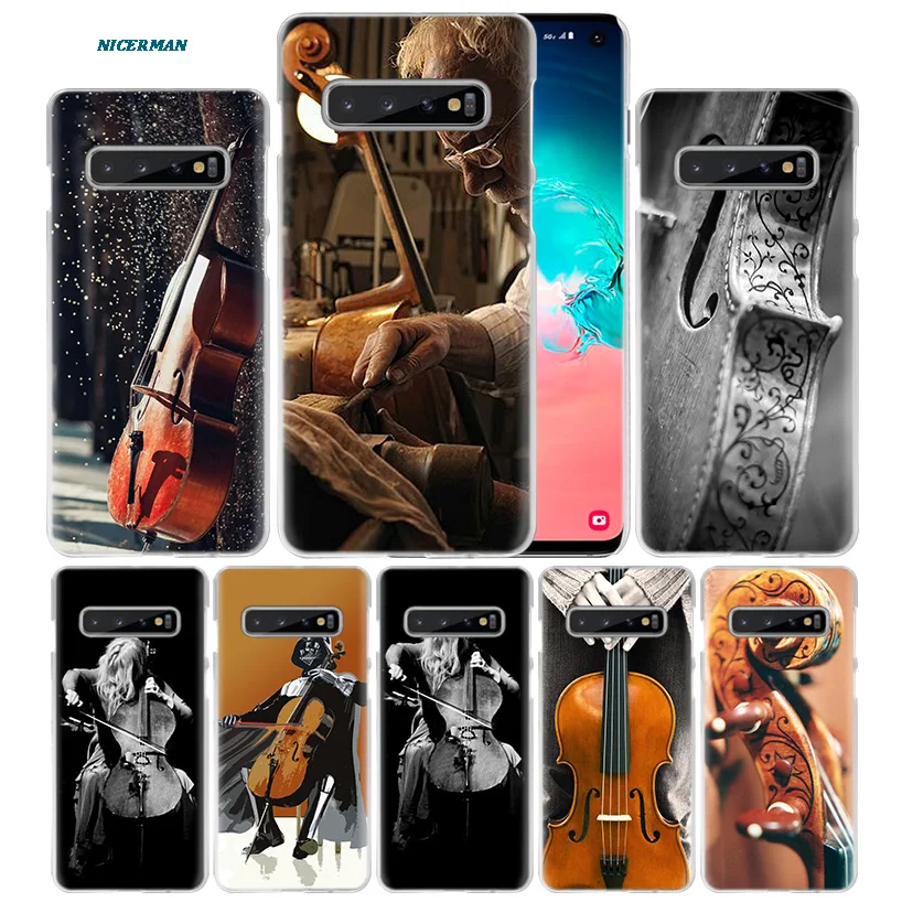 

Violin Cello Cell Case for Samsung Galaxy S10 5G S10e S9 S8 M40 M30 M20 M10 J4 J6 Plus J8 2018 Note 8 9 10 Hard Phone Cover Caso