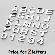 2letters/lot car body styling 3D ABS capital English letter numbers stickers DIY auto logo brands badge emblem displacement mark