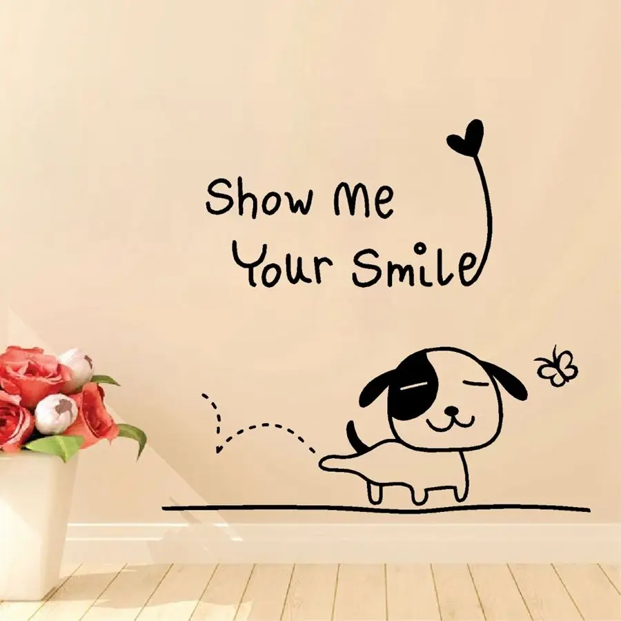 Счастливый щенок от Show Me Your Smile настенные наклейки для младенцев спальня милые