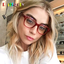 Ralferty качество Рецептурные очки оправа Женские винтажные очки с заклепками оптическая оправа с линзами при миопии красные очки F92156