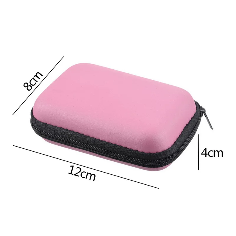 IVYSHION мини-сумка для хранения наушников на молнии из искусственной кожи, защитный usb-кабель, органайзер, портативные наушники, сумка, контейнер, коробка для хранения - Цвет: pink