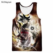 Hipster 3D принт Аниме Драконий жемчуг Z Гоку безрукавки для женщин для мужчин прохладный повседневное майка в стиле хип-хоп летние рубашки мальчико