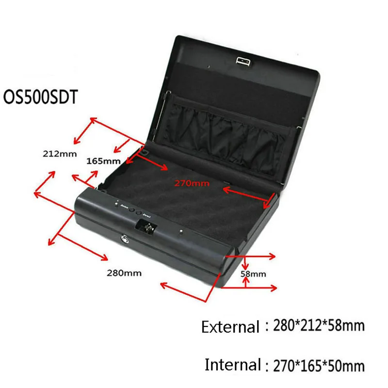  Gun Safes Portable Fingerprint Safe Box Solid Steel Security Key Lock Safes For Money Valuables Jew