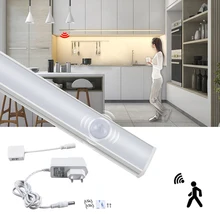 EeeToo светодиодный ночник с ИК-датчиком движения, светильник с переключателем 12 В, 30, 40, 50 см, светодиодный ночной Светильник для кухни, спальни, бара
