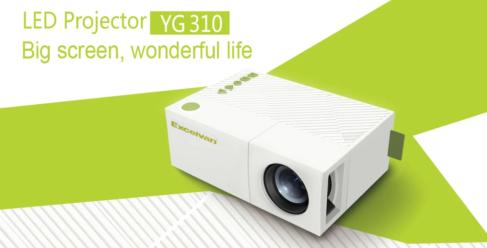 Excelvan YG310 updated YG300 LED Portable Projector 800LM 3.5mm 320x240 HDMI USB Mini Projector Home Media Player support 1080p (1)