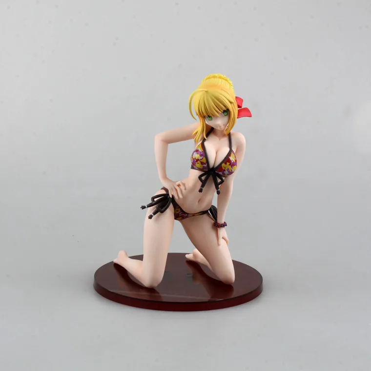 

HKXZM Anime Fate EXTRA 18CM Saber Nero Claudius Swimsuit PVC Figure Collectible Model Toy