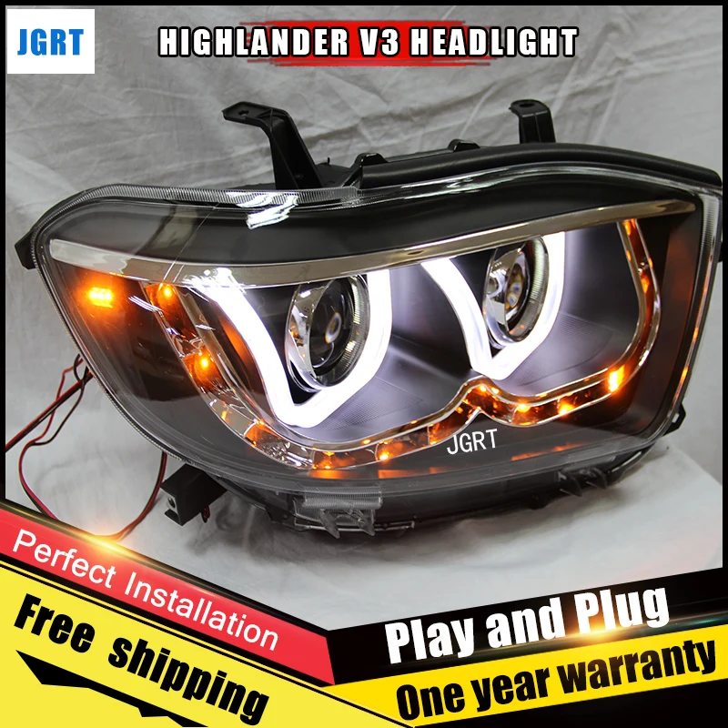 2PCS Car Style LED headlights for Toyota Highlander 2009 2011 for head