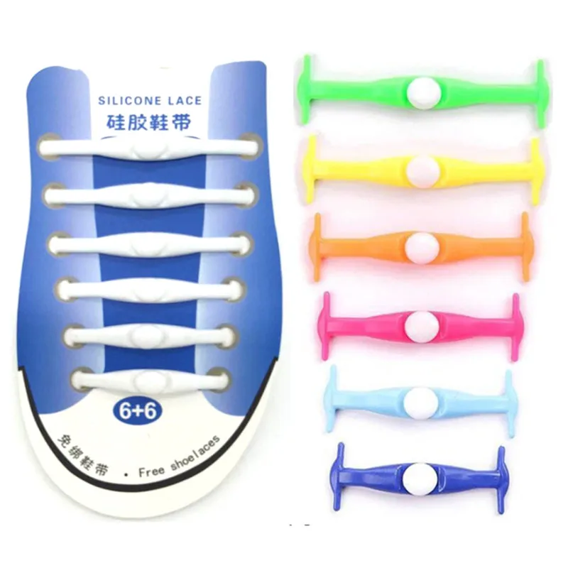 

12 Pcs/Set Creative Silicone Elastic No Tie Easy Shoelaces Shoe Unisex Lazy Shoe Lace For Men Women All Sneakers Fit Strap