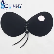 Мода Push Up Stick на самоклеющиеся спереди бюстгальтер со шнуровкой без бретелек для женское белье чашки ABCD Невидимый силиконовый бюстгальтер