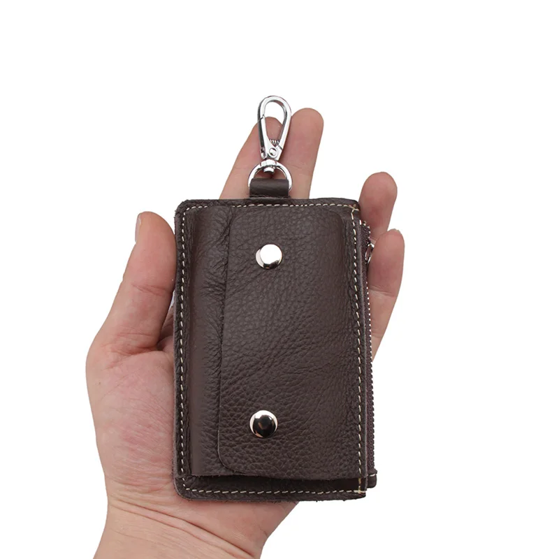 Soft Leather Zip Top Unisex Multi-Purpose Money and Key Holder 1464 