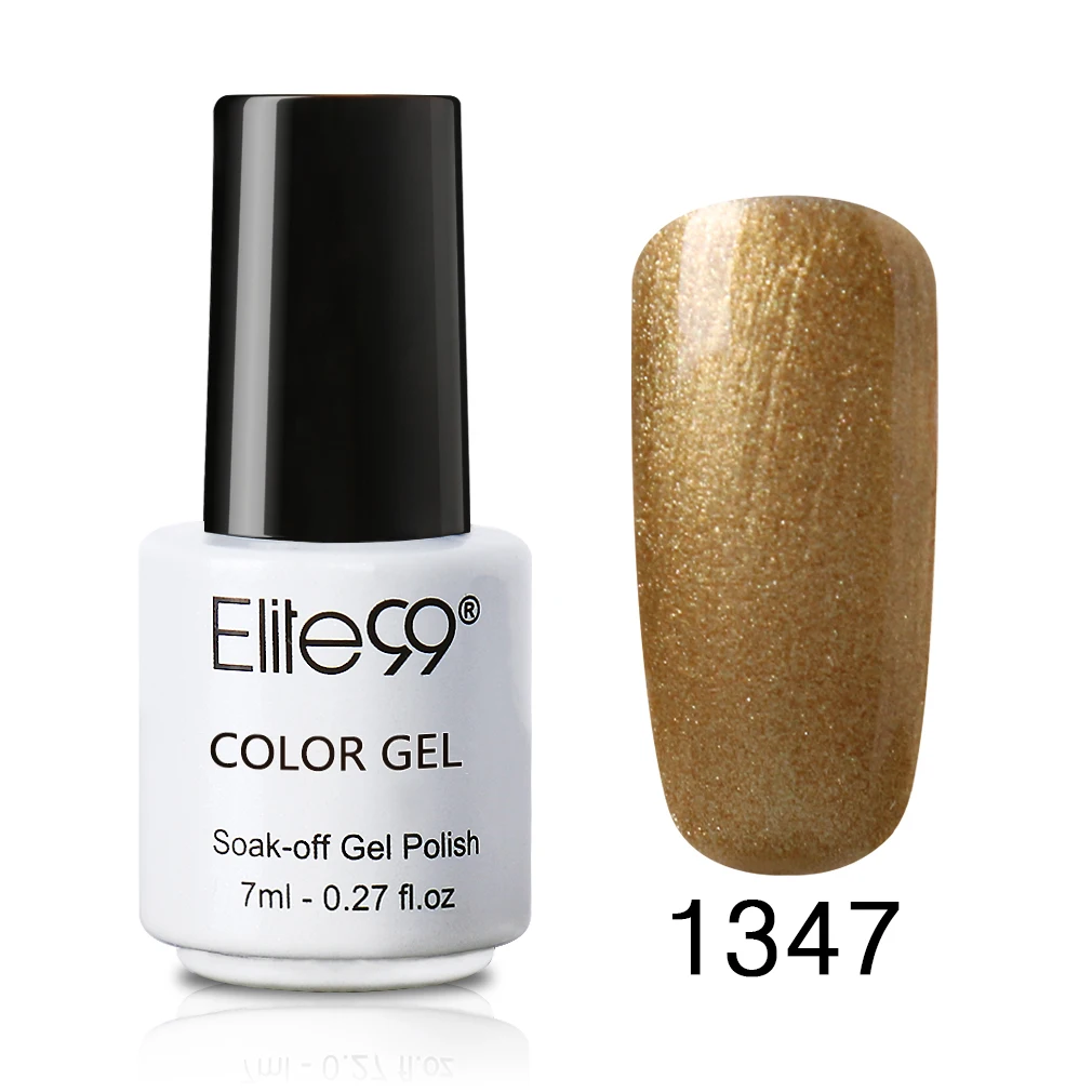 Elite99 7 мл Лак для ногтей великолепного цвета Гель-лак для ногтей Vernis полуперманентный Гель-лак впитывающий лак для ногтей Гель-лак - Цвет: EG-1347 Gold