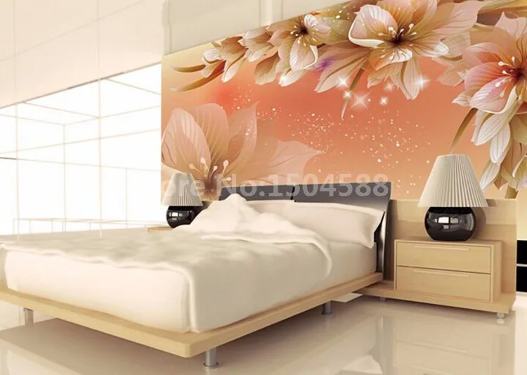 Современный простой домашний Декор 3D оранжевый цветок фотообои гостиная спальня ТВ Фон Нетканые рельефные обои размер на заказ