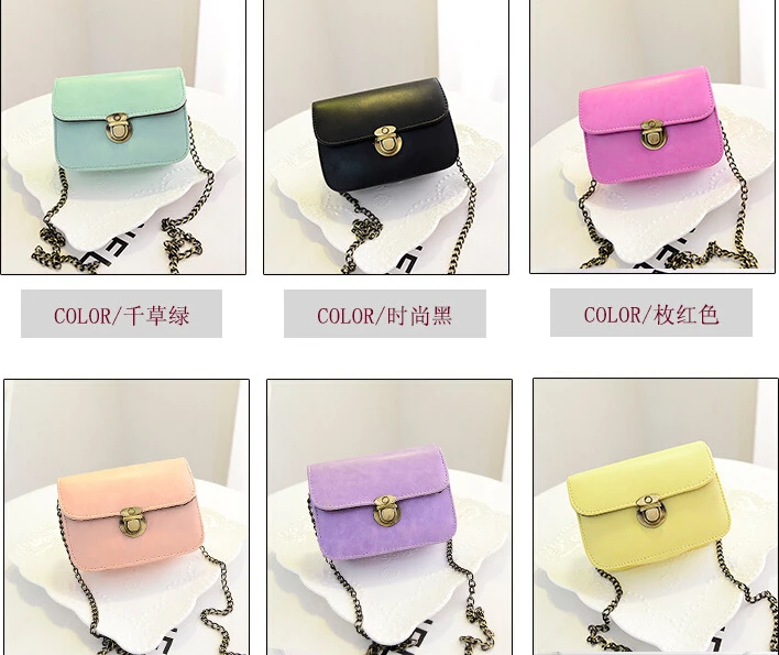 Free delivery of 2014 new small bag Korea synchronous candy color retro chain lock shoulder cross zero Purse Handbag | Багаж и сумки