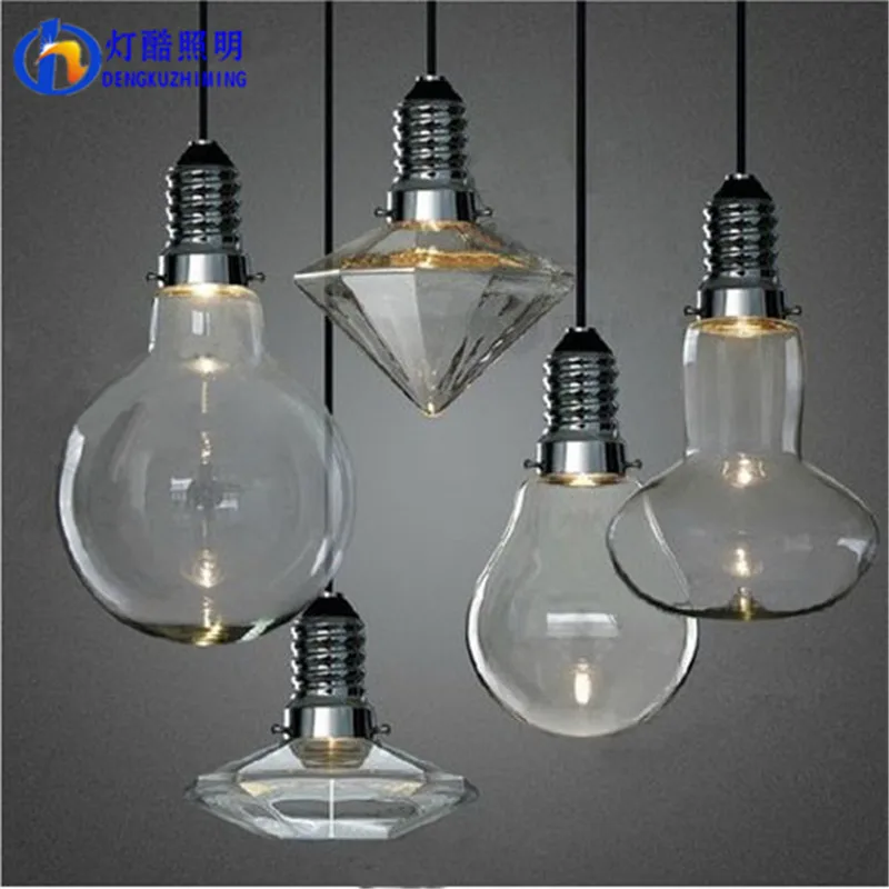 

combination of crystal diamond pendant lamp art design restaurant bar double entry floor balcony small droplight