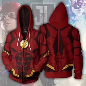 

The Avengers The Flash Hoodie Sweatshirts Long Sleeve Zipper Men Hoodie Cosplay Sweatshirt Jacket