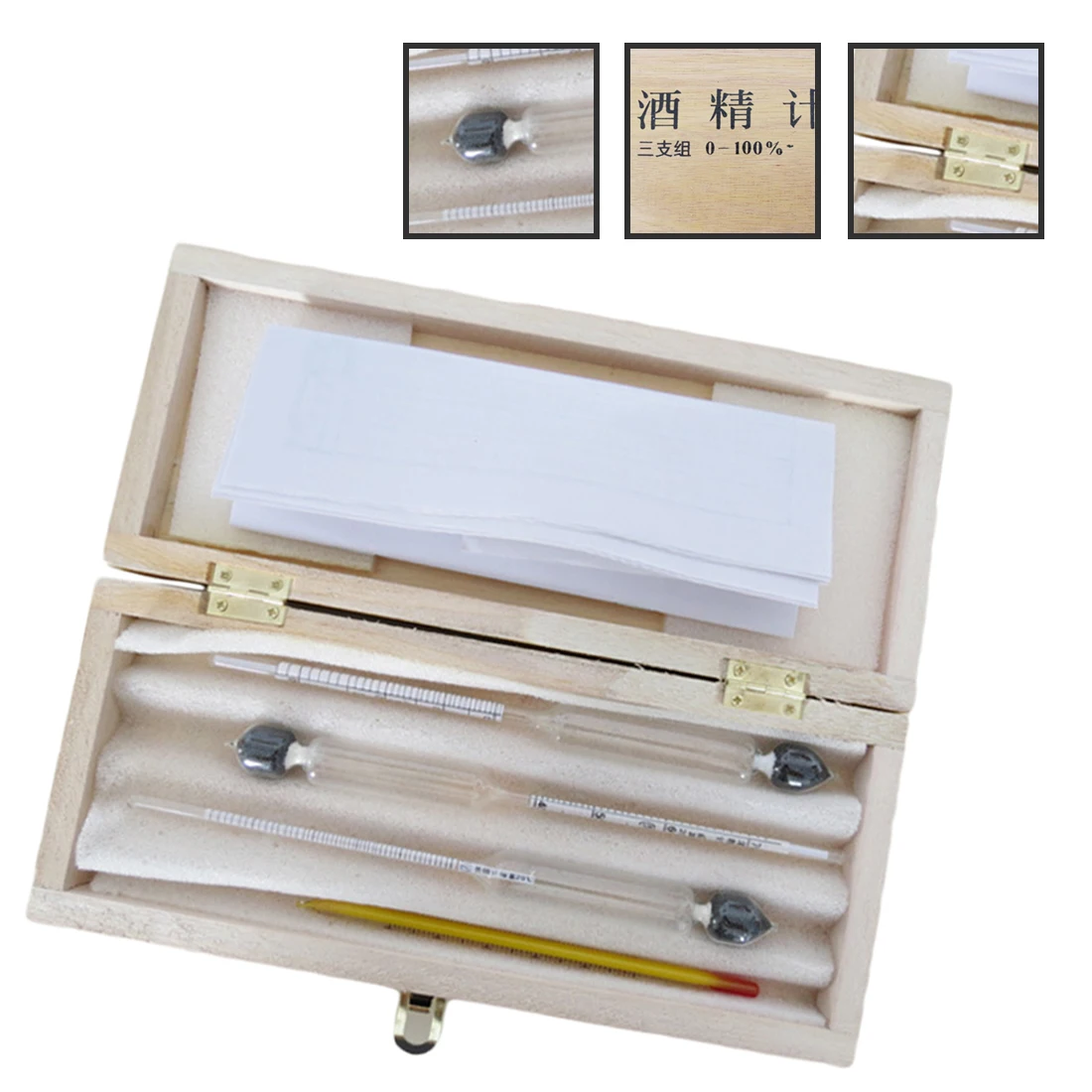 

Measuring Tools Alcoholmeter 3pcs/Set Alcohol Meter wine Concentration Meter Alcohol Instrument Hydrometer Tester