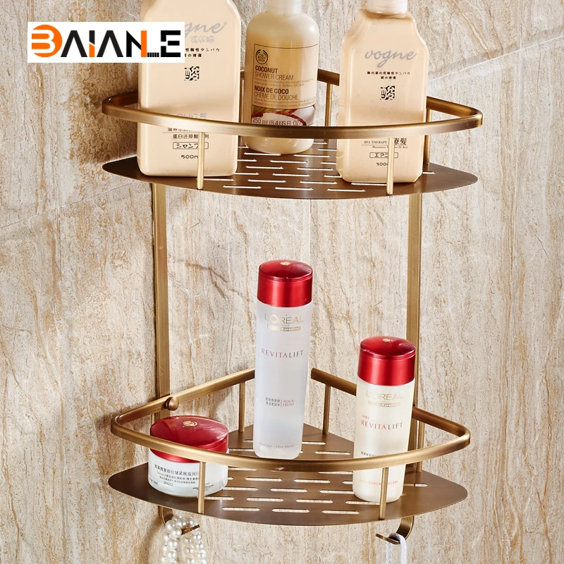 Bathroom Shelves Free Shipping Antique Copper Double Wall Mount Corner