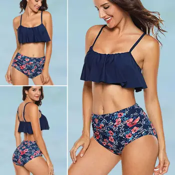 

Womens Padded Push-up Bikini Bra Set High Waisted Swimsuit Bathing Suit Swimwear