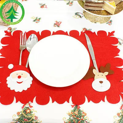 

Cute reindeer Xmas Christmas Table Decor Placemats With Knife Fork Bag Table Mat